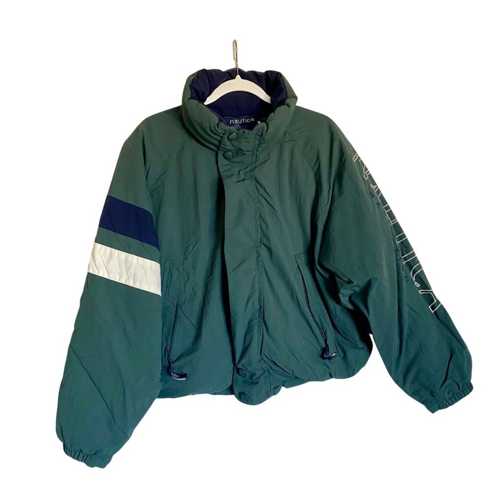 Nautica 100% Nylon Vintage 90s Reversible Gorpcore Streetwear Full Zip Jacket